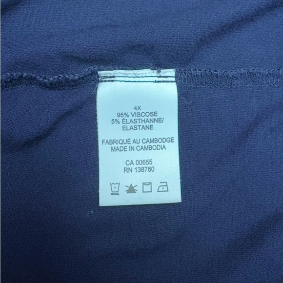 Addition Elle, Plus Size Responsible, Modern-Fit Crewneck Tee, 4X, Navy - Picture 5 of 8